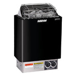 Harvia KIP60 black electric sauna heater included with the Aris Mini Kit