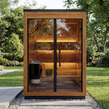 Leil Aris Mini compact garden sauna exterior wide product view