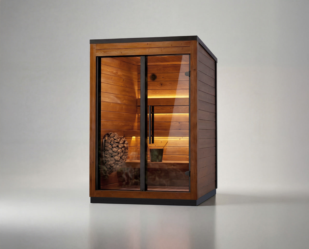 Leil Aris Mini interior view showing two-level bench and timber backrest