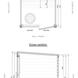 Leil Aris Mini technical dimensions diagram with width depth height and internal measurements