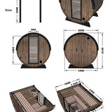 Camilla Barrel Outdoor Sauna Complete Kit 2 - 3 Person - Heracles Wellness