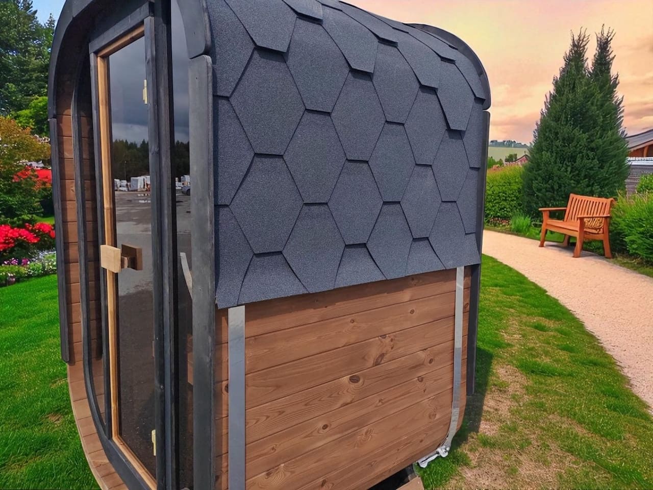 Camilla Compact Traditional Outdoor Sauna 1 - 2 Person - Heracles Wellness