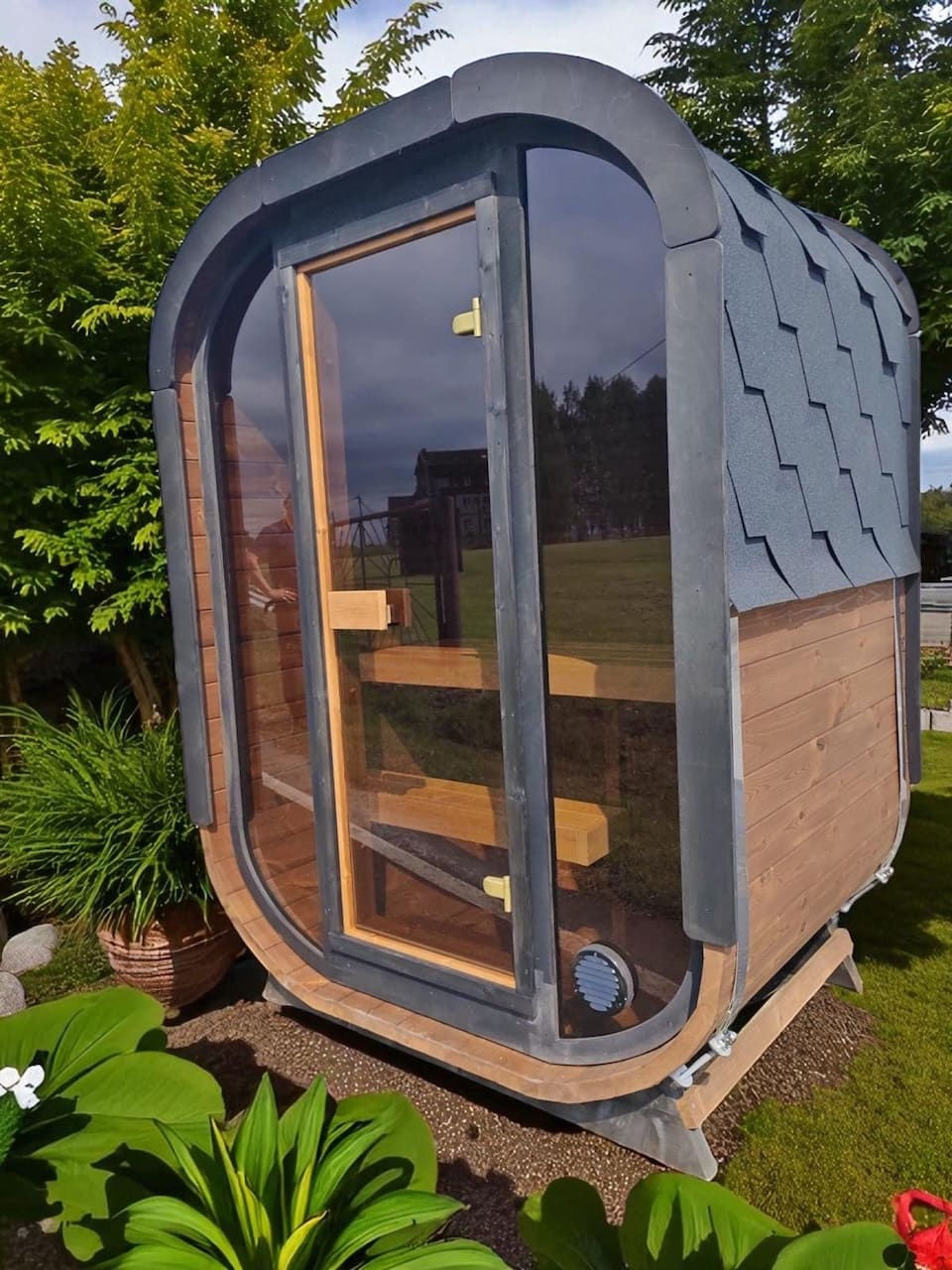 Camilla Compact Traditional Outdoor Sauna 1 - 2 Person - Heracles Wellness