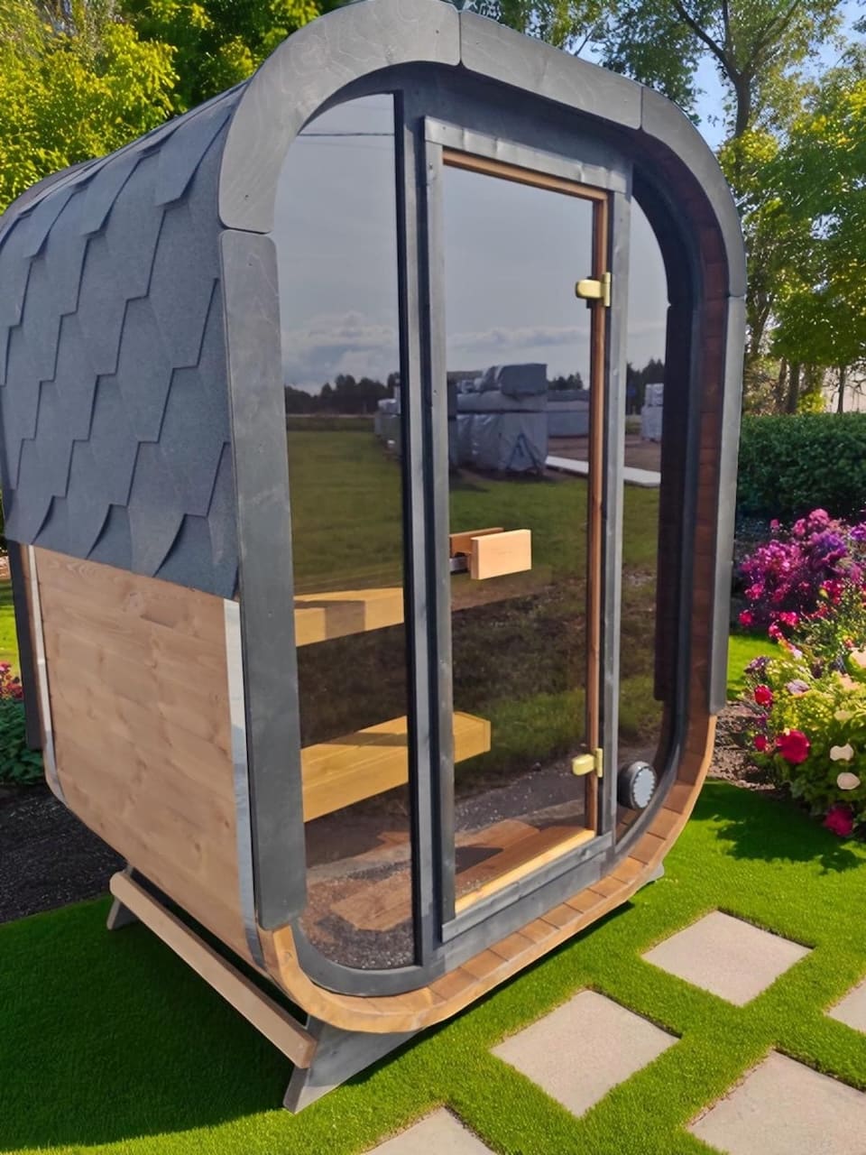 Camilla Compact Traditional Outdoor Sauna 1 - 2 Person - Heracles Wellness