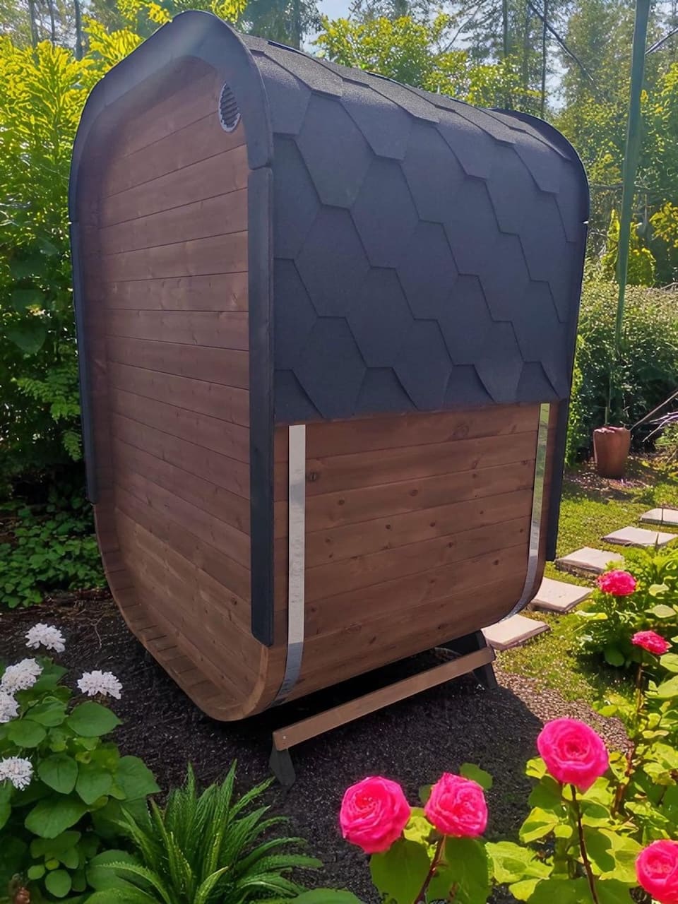 Camilla Compact Traditional Outdoor Sauna 1 - 2 Person - Heracles Wellness