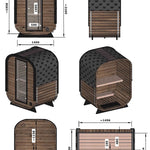 Camilla Compact Traditional Outdoor Sauna 1 - 2 Person - Heracles Wellness
