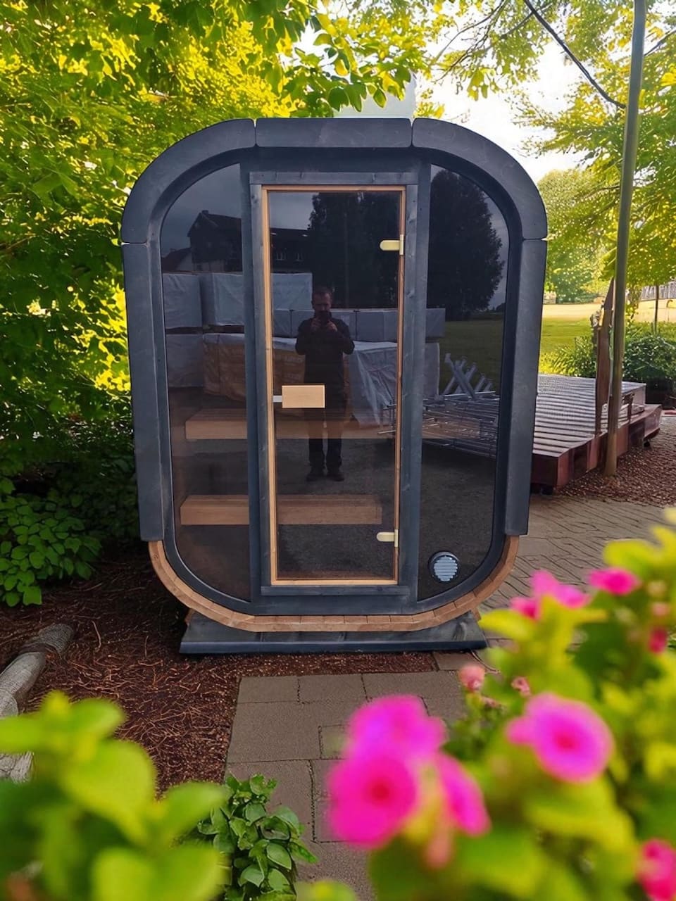 Camilla Compact Traditional Outdoor Sauna 1 - 2 Person - Heracles Wellness