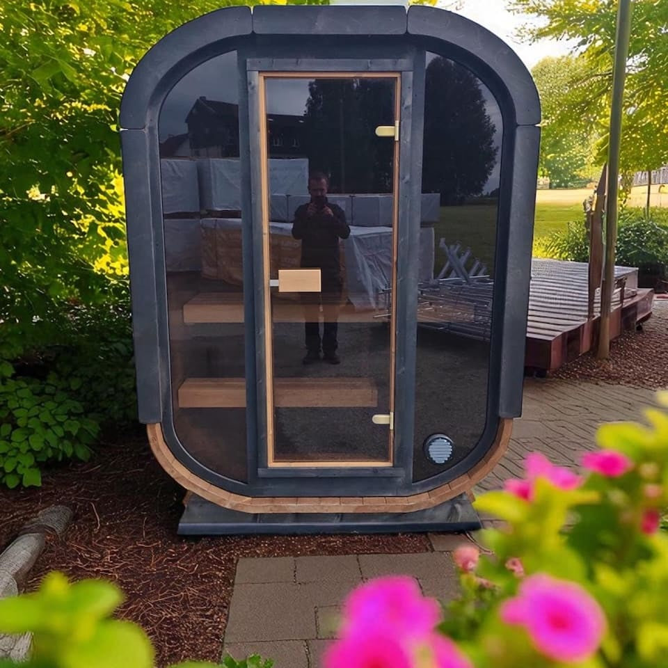 Camilla Compact Traditional Outdoor Sauna 1 - 2 Person - Heracles Wellness