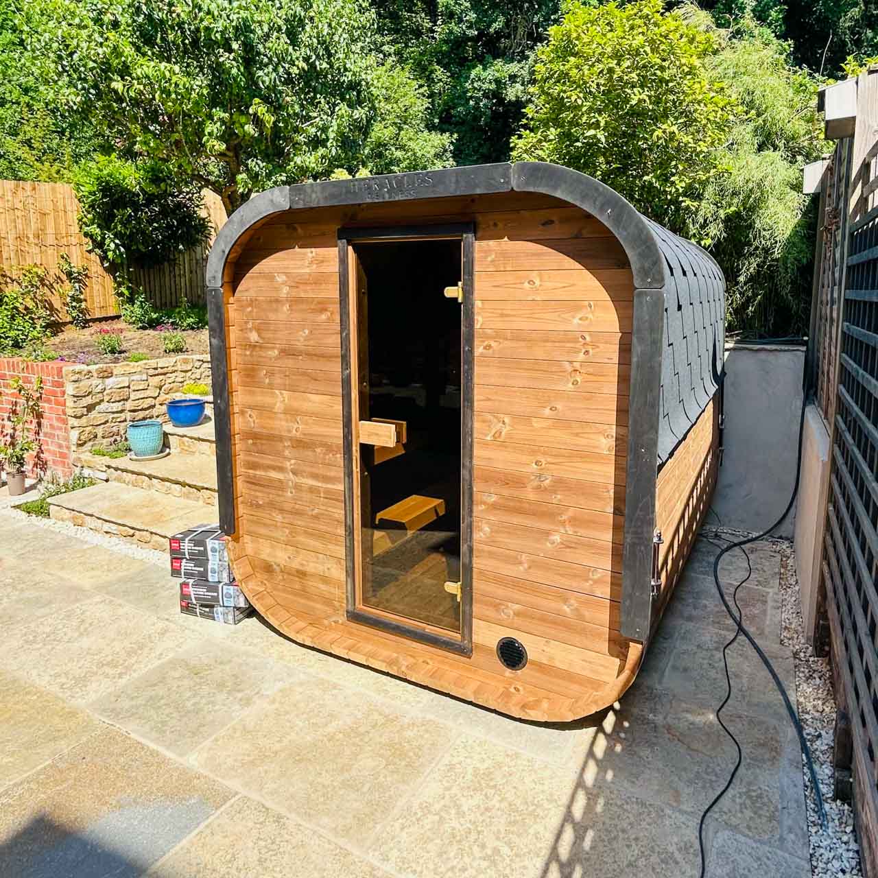 Camilla XL Traditional Outdoor Sauna 5-6 Person - Heracles Wellness