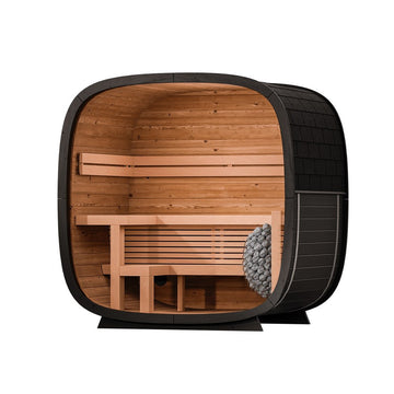 Leil® Black Cube Classic 4 Person Outdoor Sauna