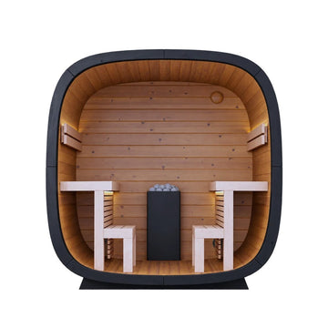 Leil® Black Cube Comfort 6-8 Person Outdoor Sauna Kit