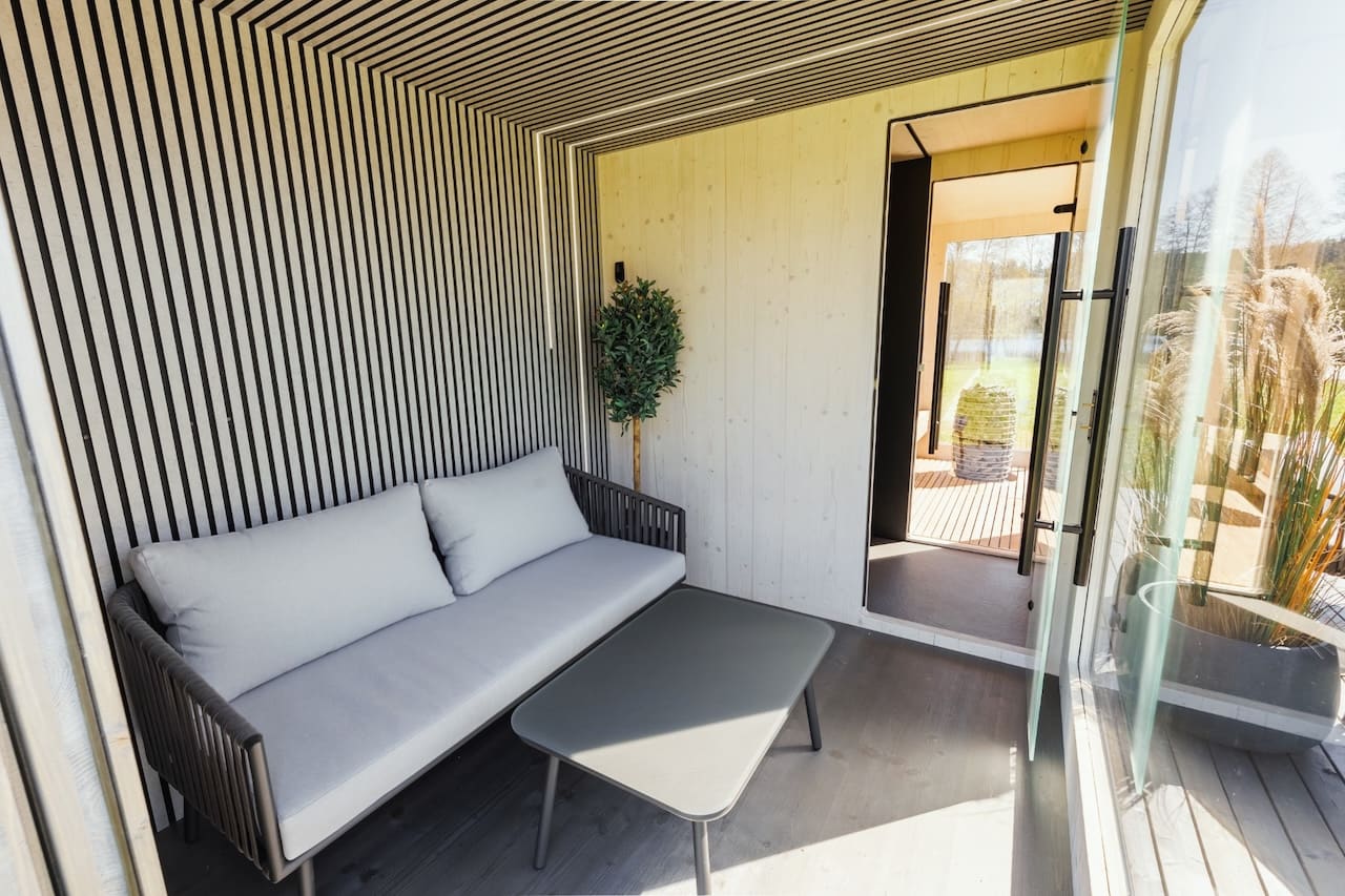 Genevas St Moritz 5 Person Outdoor Sauna with Shower Room - Heracles Wellness