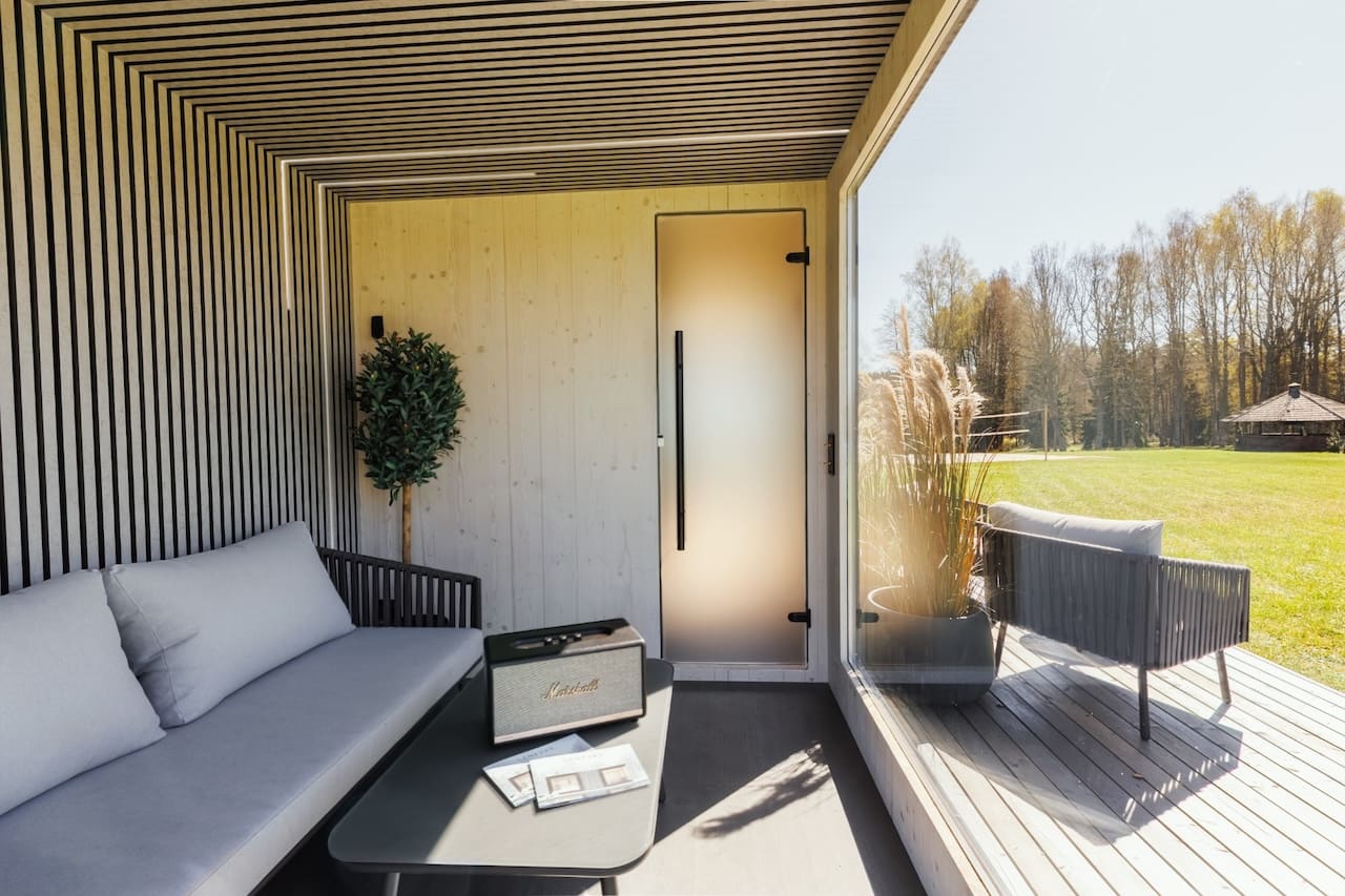 Genevas St Moritz 5 Person Outdoor Sauna with Shower Room - Heracles Wellness