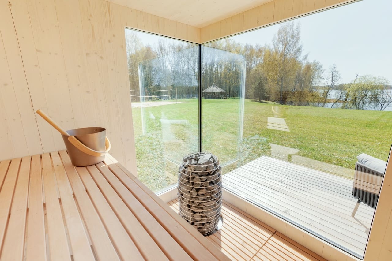 Genevas St Moritz 5 Person Outdoor Sauna with Shower Room - Heracles Wellness