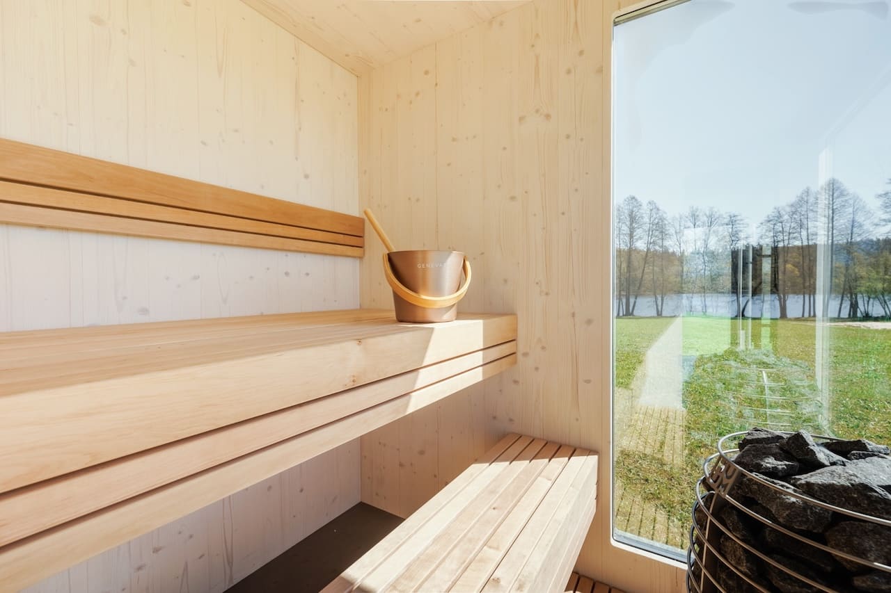 Genevas St Moritz 5 Person Outdoor Sauna with Shower Room - Heracles Wellness