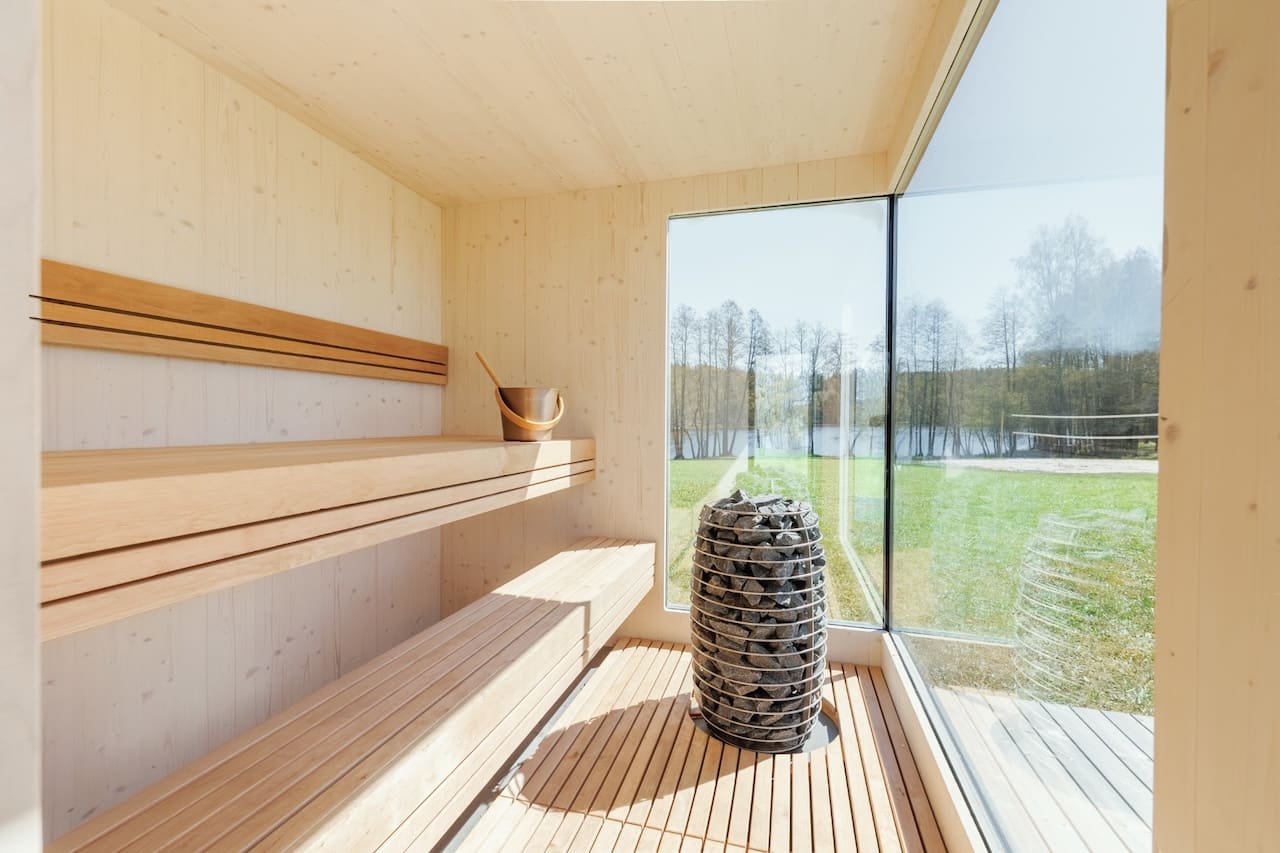 Genevas St Moritz 5 Person Outdoor Sauna with Shower Room - Heracles Wellness