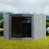 Genevas Zermatt 5 Person Outdoor Sauna with Changing Room - Heracles Wellness