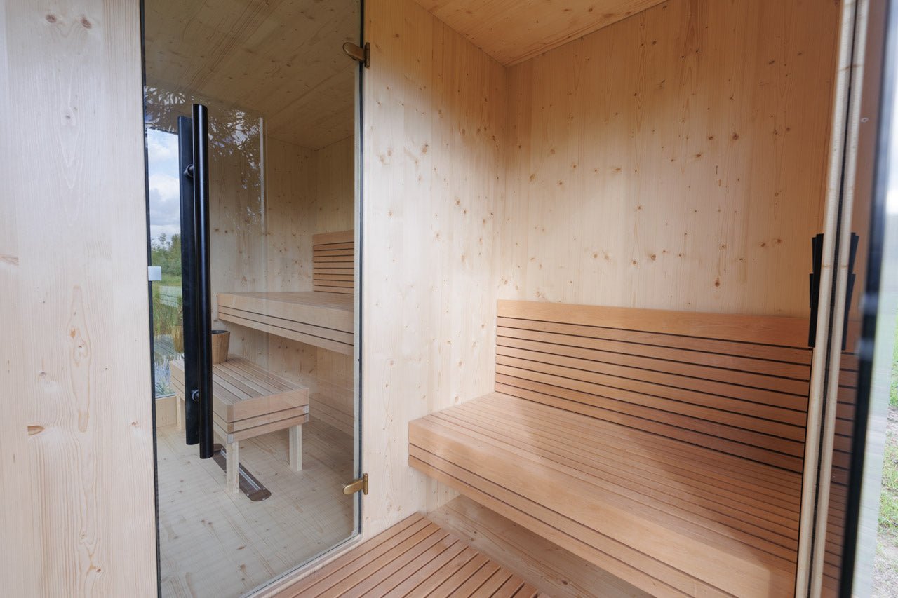 Genevas Zermatt 5 Person Outdoor Sauna with Changing Room - Heracles Wellness