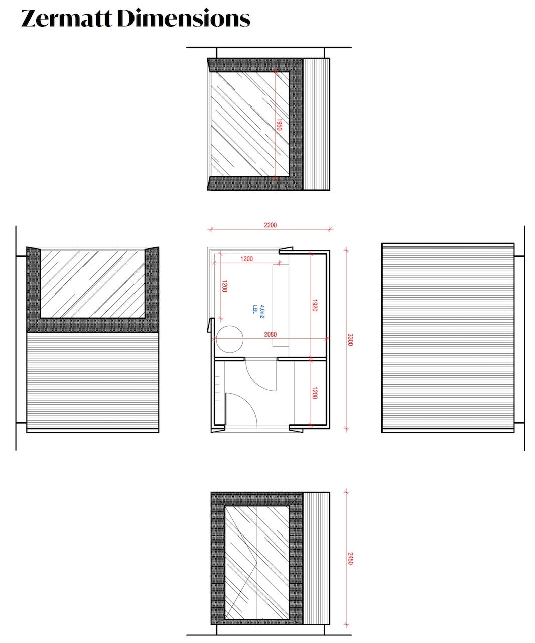 Genevas Zermatt 5 Person Outdoor Sauna with Changing Room - Heracles Wellness