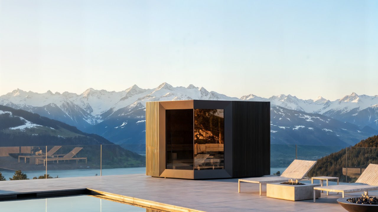Genevas Zermatt 5 Person Outdoor Sauna with Changing Room - Heracles Wellness