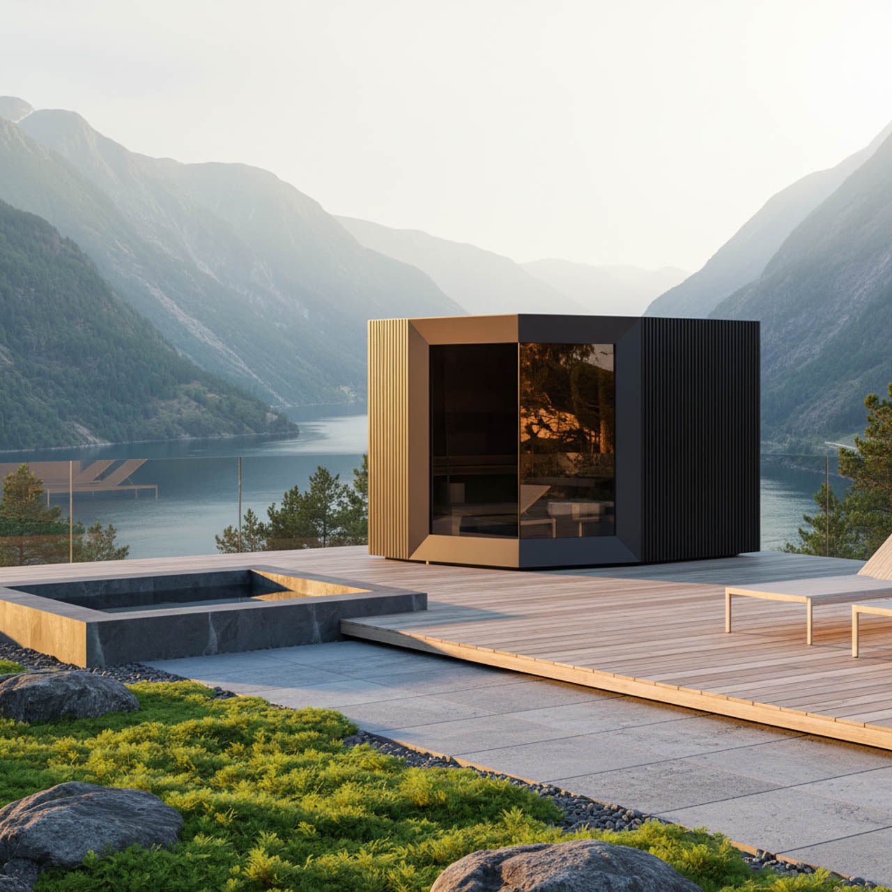 Genevas Zermatt 5 Person Outdoor Sauna with Changing Room - Heracles Wellness