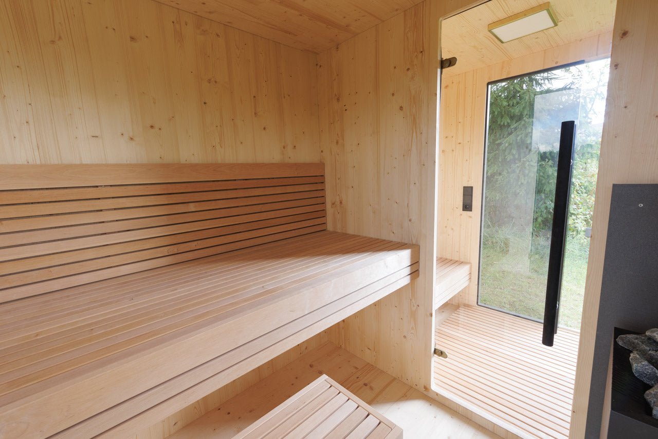 Genevas Zermatt 5 Person Outdoor Sauna with Changing Room - Heracles Wellness