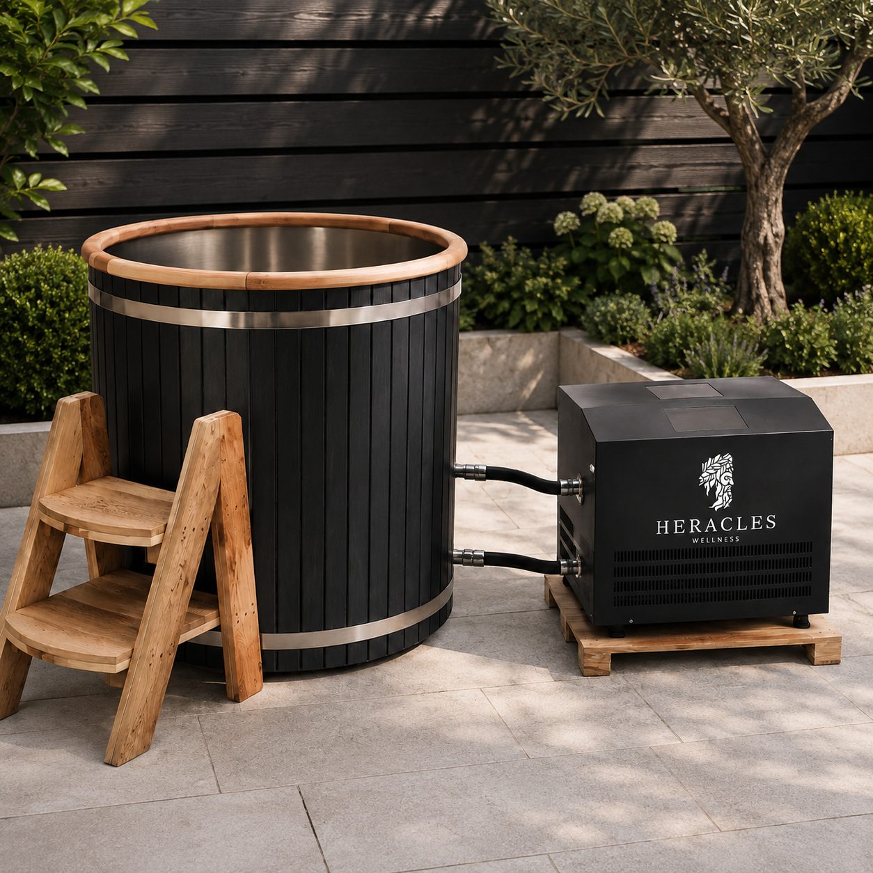 Glacier Cold Plunge with 2HP Smart Chiller - Heracles Wellness