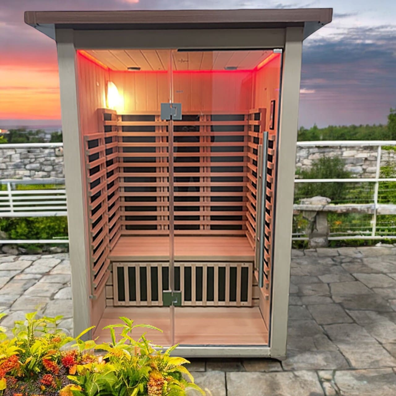 Insignia 2 Person Outdoor Infrared Sauna - Heracles Wellness