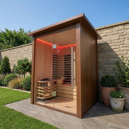 Insignia Hybrid Infrared and Traditional 2 Person Outdoor Sauna - Heracles Wellness