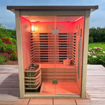 Insignia Hybrid Infrared and Traditional 2 Person Outdoor Sauna - Heracles Wellness