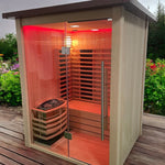 Insignia Hybrid Infrared and Traditional 2 Person Outdoor Sauna - Heracles Wellness