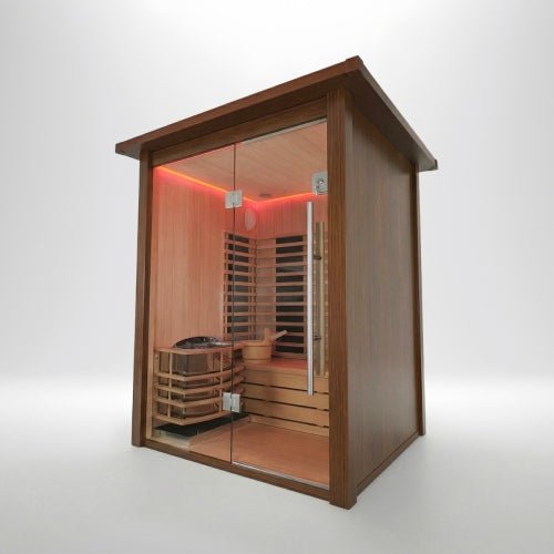 Insignia Hybrid Infrared and Traditional 2 Person Outdoor Sauna - Heracles Wellness