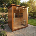 Insignia Hybrid Infrared and Traditional 4 Person Outdoor Sauna - Heracles Wellness