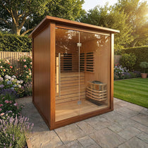Insignia Hybrid Infrared and Traditional 4 Person Outdoor Sauna - Heracles Wellness