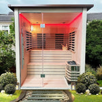 Insignia Hybrid Infrared and Traditional 4 Person Outdoor Sauna - Heracles Wellness