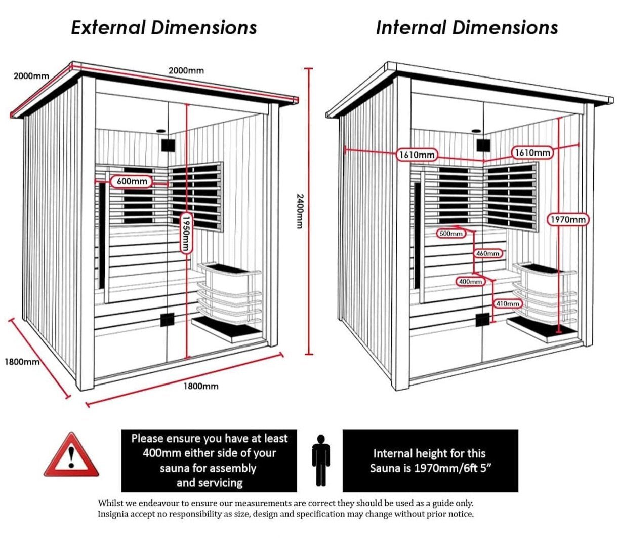 Insignia Hybrid Infrared and Traditional 4 Person Outdoor Sauna - Heracles Wellness