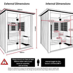 Insignia Hybrid Infrared and Traditional 4 Person Outdoor Sauna - Heracles Wellness