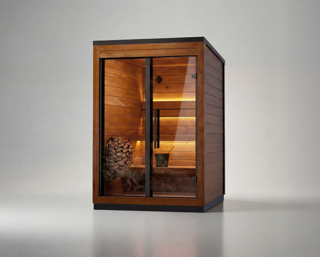 Leil® Aris Mini 2-3 Person Outdoor Sauna Kit - Heracles Wellness