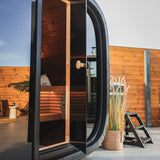 Leil® Black Cube Classic 4 Person Outdoor Sauna Kit - Heracles Wellness