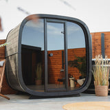 Leil® Black Cube Classic 4 Person Outdoor Sauna Kit - Heracles Wellness