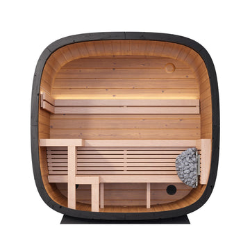 Leil® Black Cube Classic 4 Person Outdoor Sauna Kit