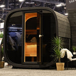 Leil® Black Cube Classic 4 Person Outdoor Sauna Kit - Heracles Wellness