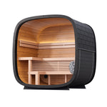 Leil® Black Cube Classic 4 Person Outdoor Sauna Kit - Heracles Wellness