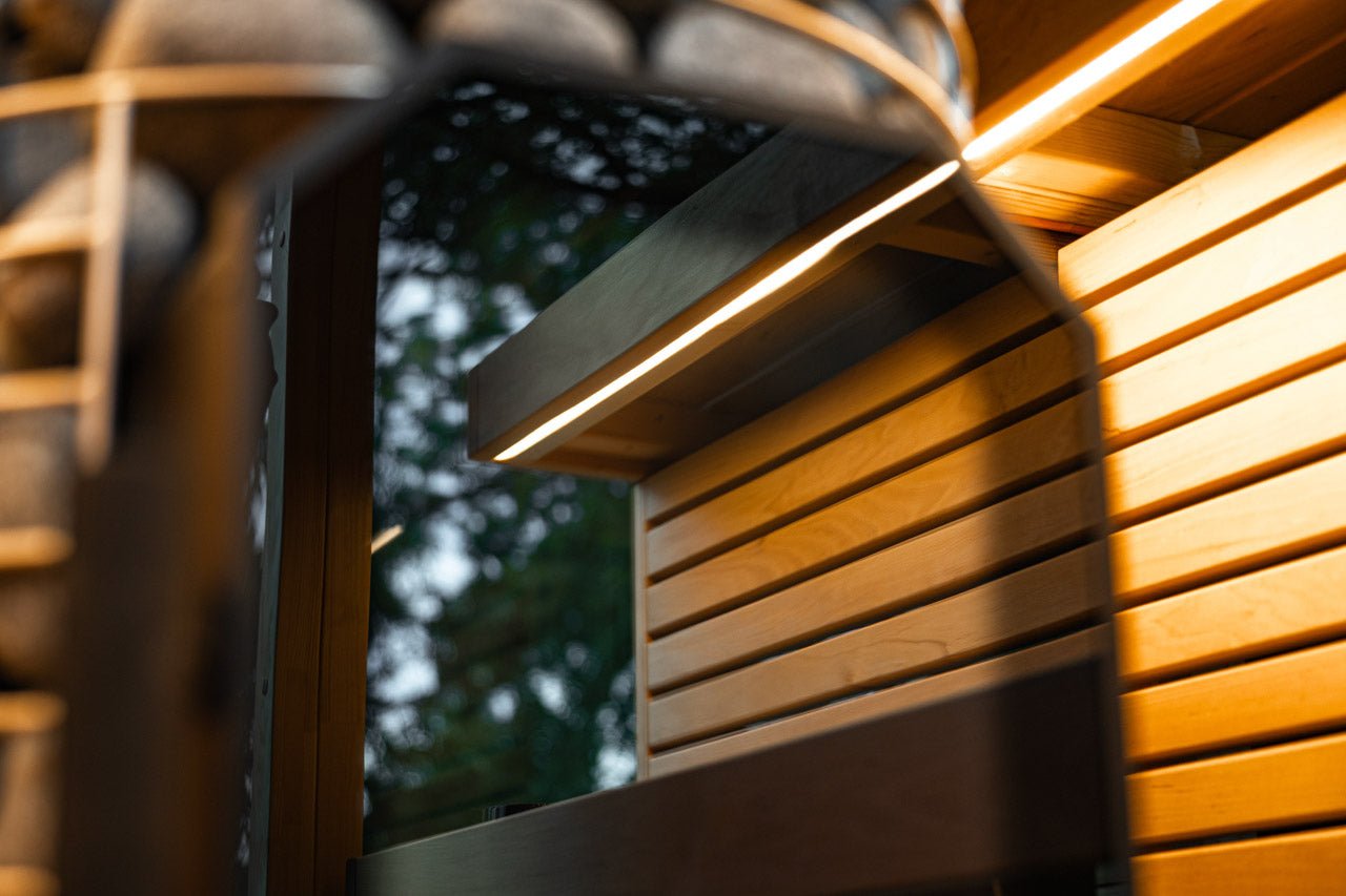 Leil® Black Cube Comfort 6 - 8 Person Outdoor Sauna - Heracles Wellness