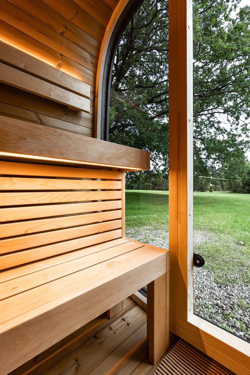 Leil® Black Cube Comfort 6 - 8 Person Outdoor Sauna - Heracles Wellness