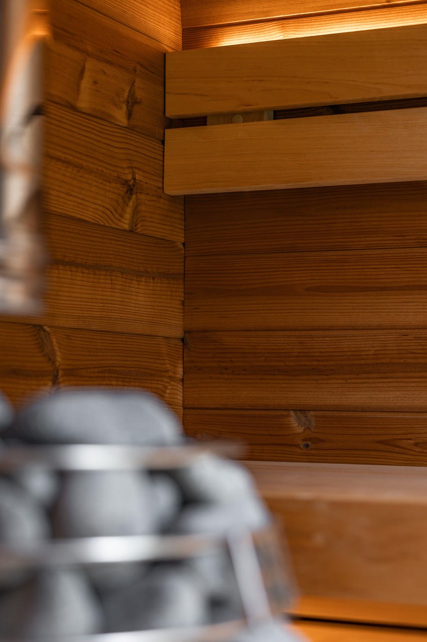 Leil® Black Cube Comfort 6 - 8 Person Outdoor Sauna - Heracles Wellness