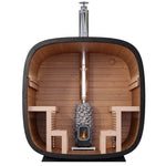 Leil® Black Cube Comfort 6 - 8 Person Outdoor Sauna - Heracles Wellness