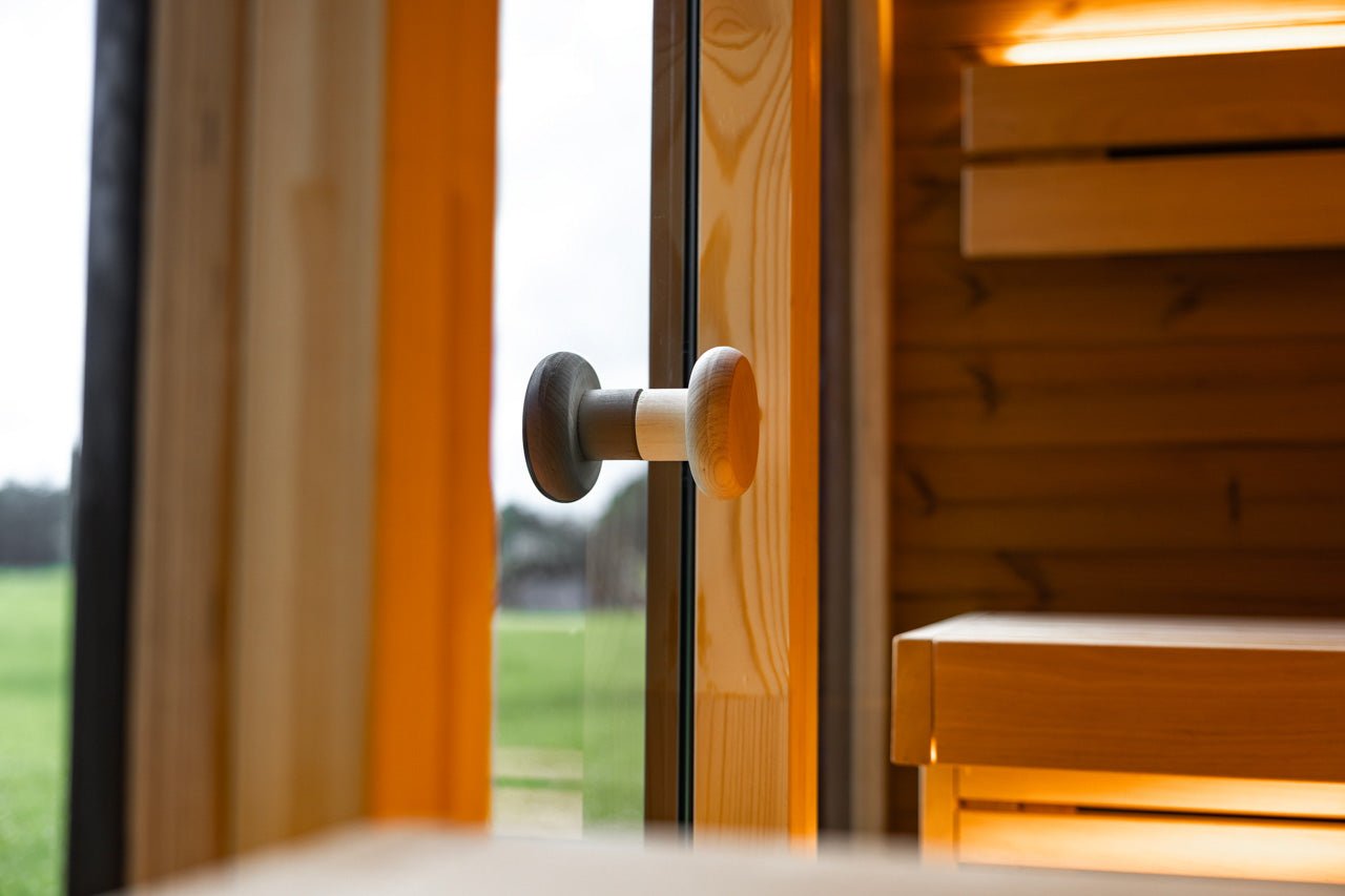 Leil® Black Cube Comfort 6 - 8 Person Outdoor Sauna - Heracles Wellness