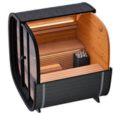 Leil® Black Cube Comfort 6-8 Person Outdoor Sauna Kit - Heracles Wellness