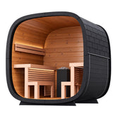 Leil® Black Cube Comfort 6-8 Person Outdoor Sauna Kit - Heracles Wellness